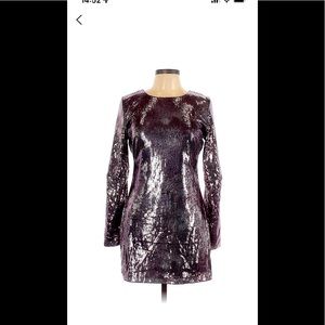 Silver/pink sequin mini cocktail dress.  Not branded, size 14